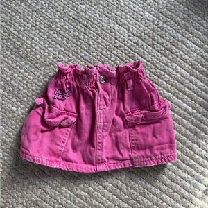 Zara denim Minnie Mouse pink mini skirt